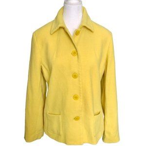 HARVÉ BENARD Yellow Wool Recycled Cashmere Blend Blazer Jacket Size 14
